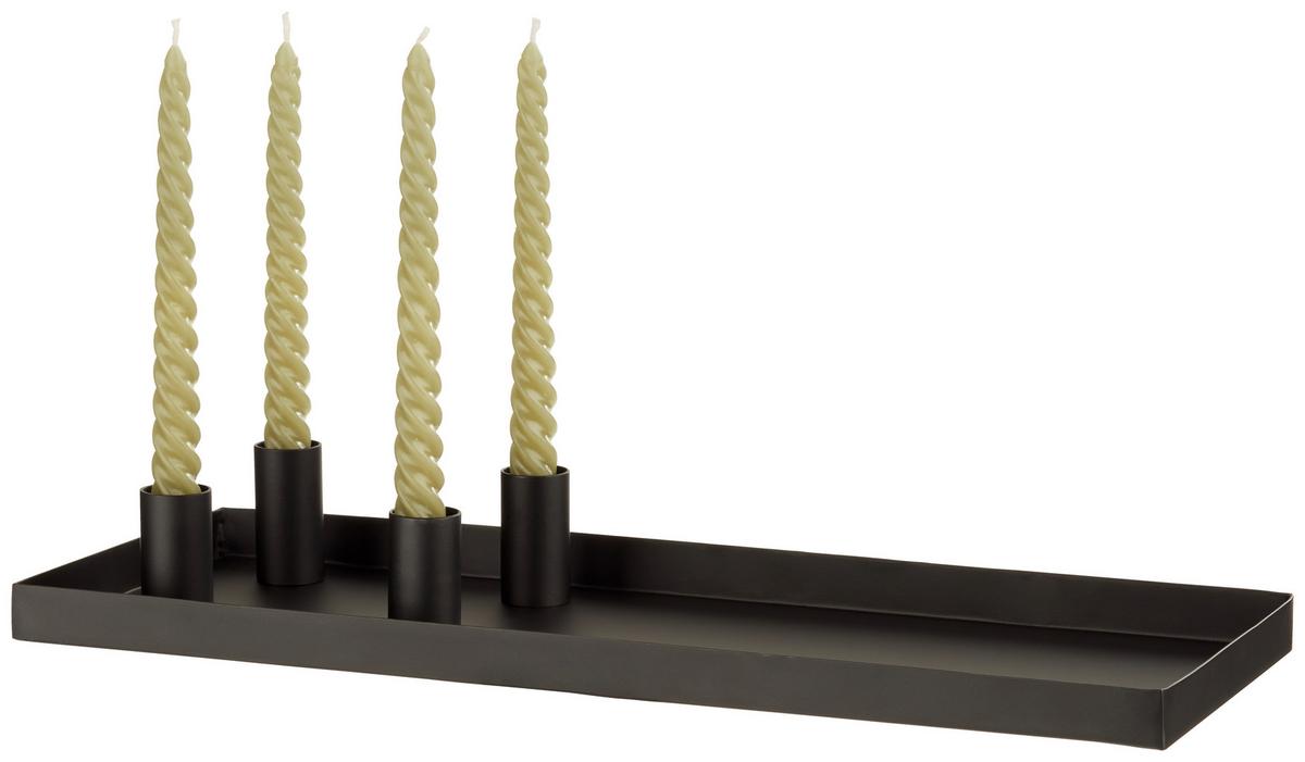 Hengergyertyatartó Rimalh - fekete, Modern, fém (42/16/6cm) - Premium Living