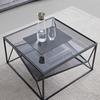 SOFFBORD ANGEL - grå/svart, Modern, metall/glas (70/38/70cm) - Premium Living
