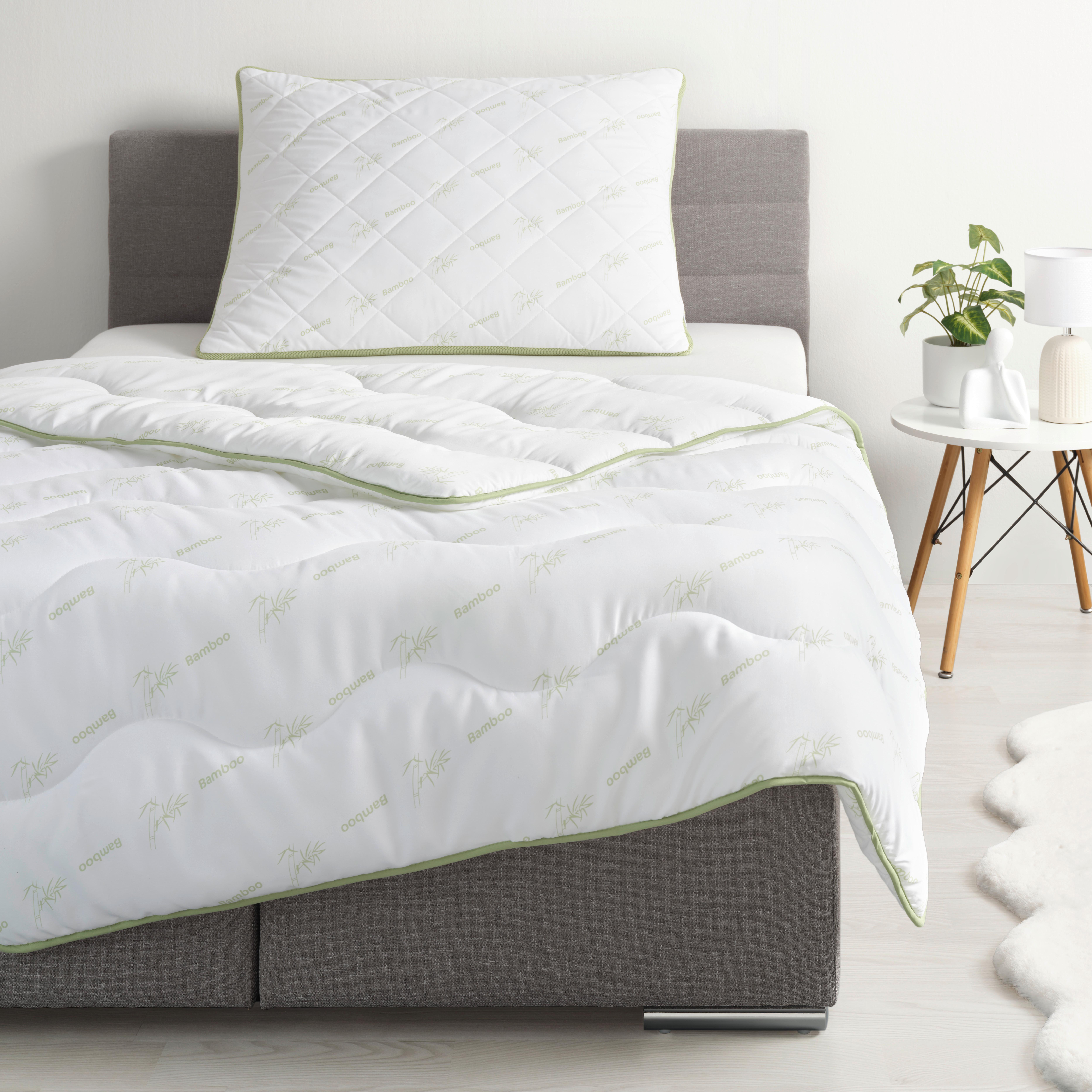 Kopfpolster Bambus Weiß ca. 70x90cm - Textil (70/90cm) - Nadana
