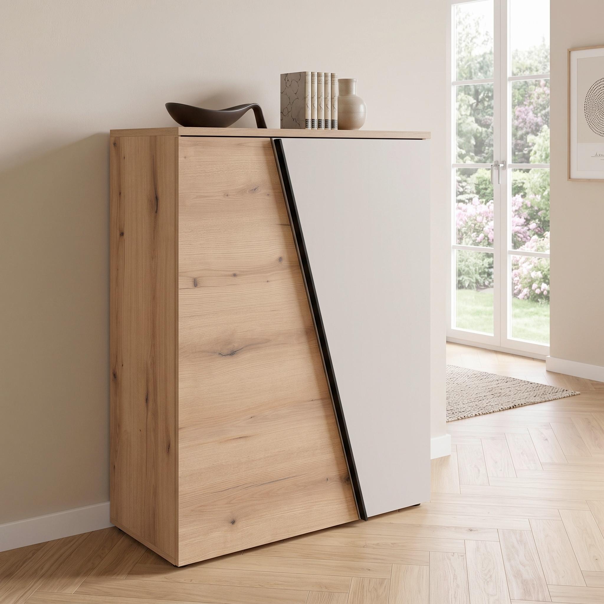 Komoda Venedig New - boja hroma/kašmir, Moderno, pločasti materijal/plastika (90/121,5/40cm) - Modern Living