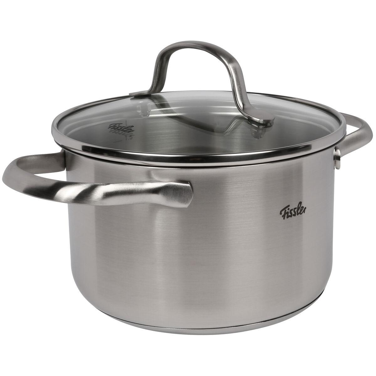GARNEK 040 113 24 000 0 - kolor srebrny, Basics, metal/szkło (24cm) - Fissler