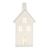 DOM DEKORACYJNY DFX21504 - biały/kolor złoty, Trend, ceramika (8,5/17/7,4cm) - X-Mas