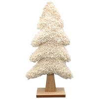 Dekobaum Amelie Weiß/Naturfarben ca. 39cm - Naturfarben/Weiß, KONVENTIONELL, Holzwerkstoff/Textil (19/39/5cm) - Mömax