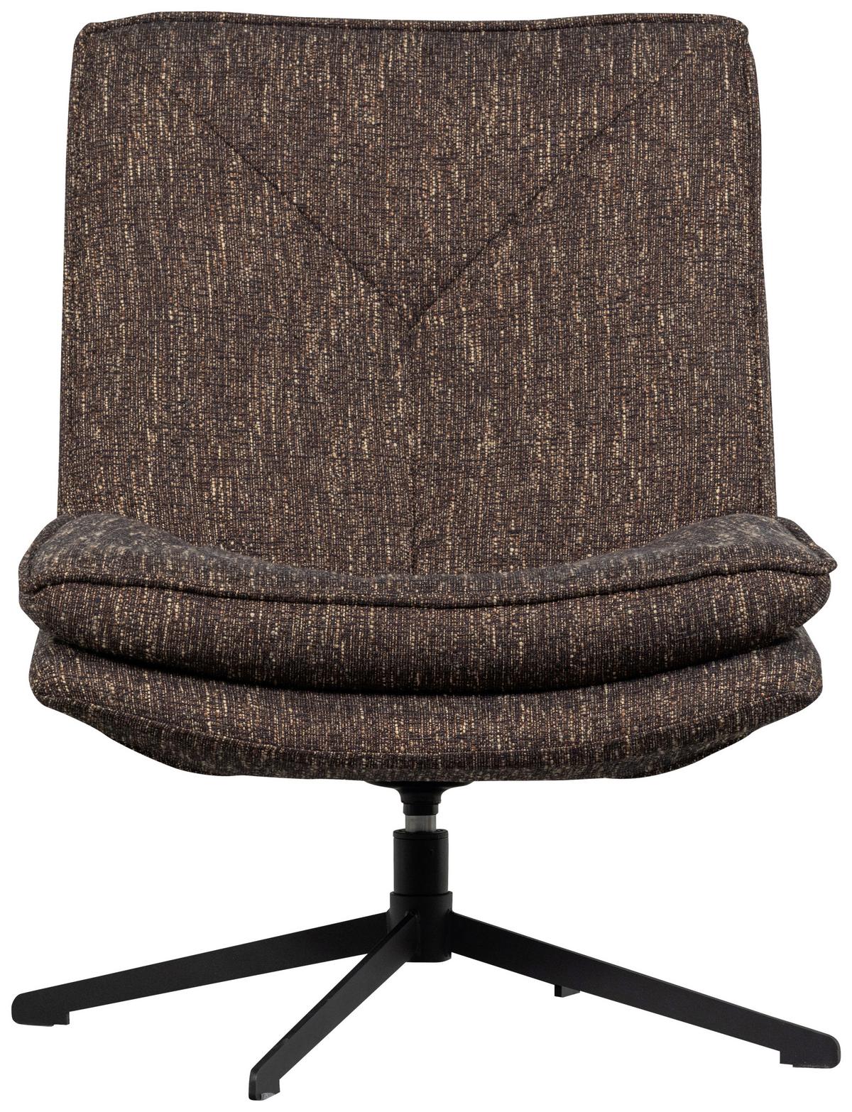SESSEL Milaro Braun B: 75cm - Schwarz/Braun, Design, Textil/Metall (75/88/94cm) - Livetastic