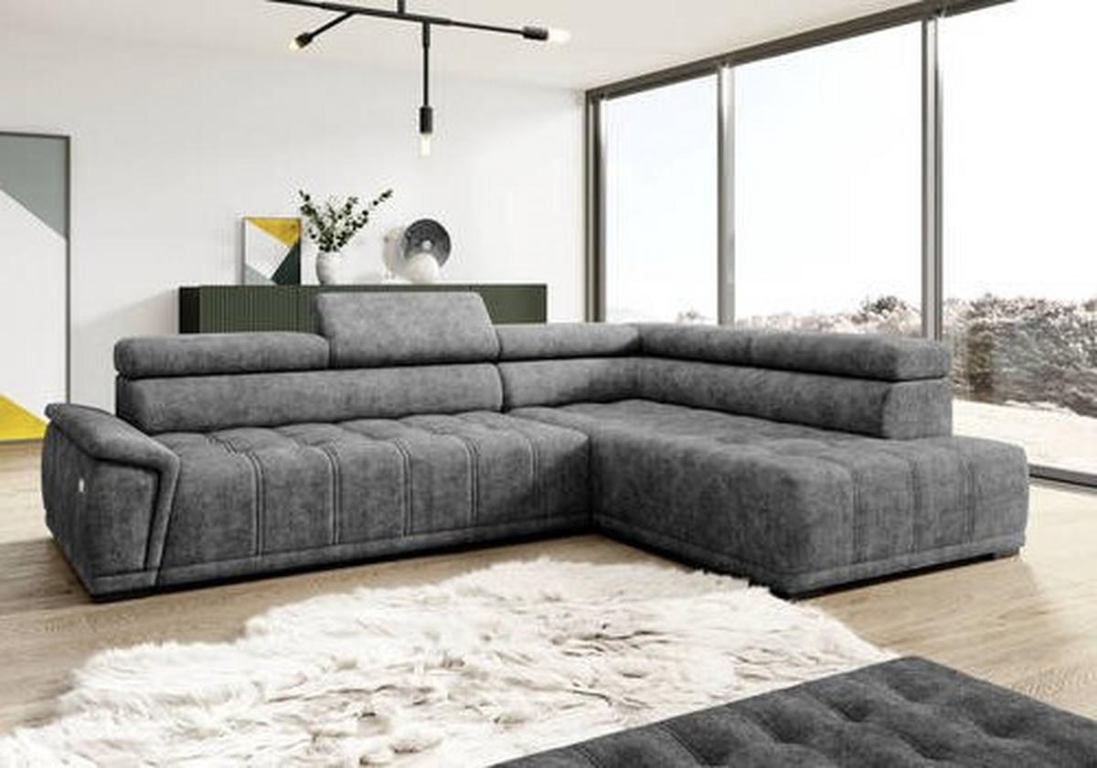 Kutna Garnitura Gremio - siva/crna, Moderno, drvni materijal/drvo (283/206cm) - Modern Living