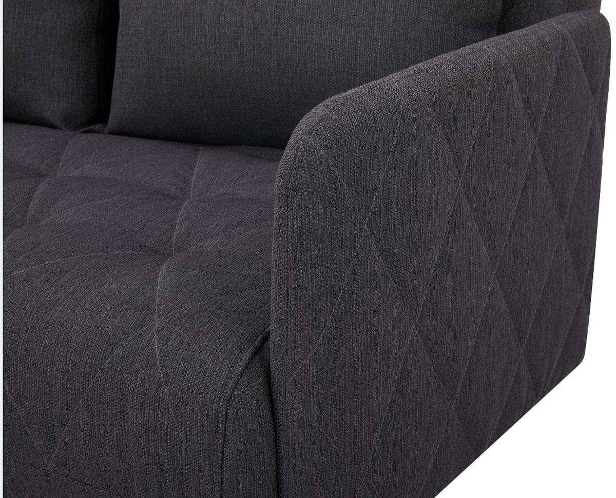 Zofa S Posteljno Funkcijo Dorry, Črna - črna/naravne barve, Moderno, tekstil/les (132/81/90cm)