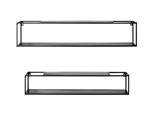 ZESTAW REGAŁÓW ŚCIENNYCH LEICESTER SM -LOMOCO- - czarny, Modern, metal (85/75/17/14/17/14cm) - Lomoco