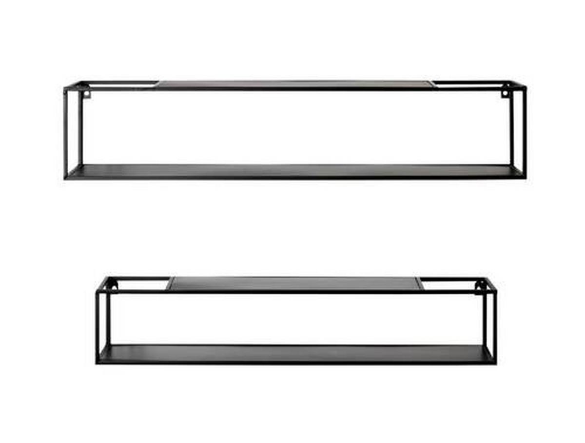 ZESTAW REGAŁÓW ŚCIENNYCH LEICESTER SM -LOMOCO- - czarny, Modern, metal (85/75/17/14/17/14cm) - Lomoco