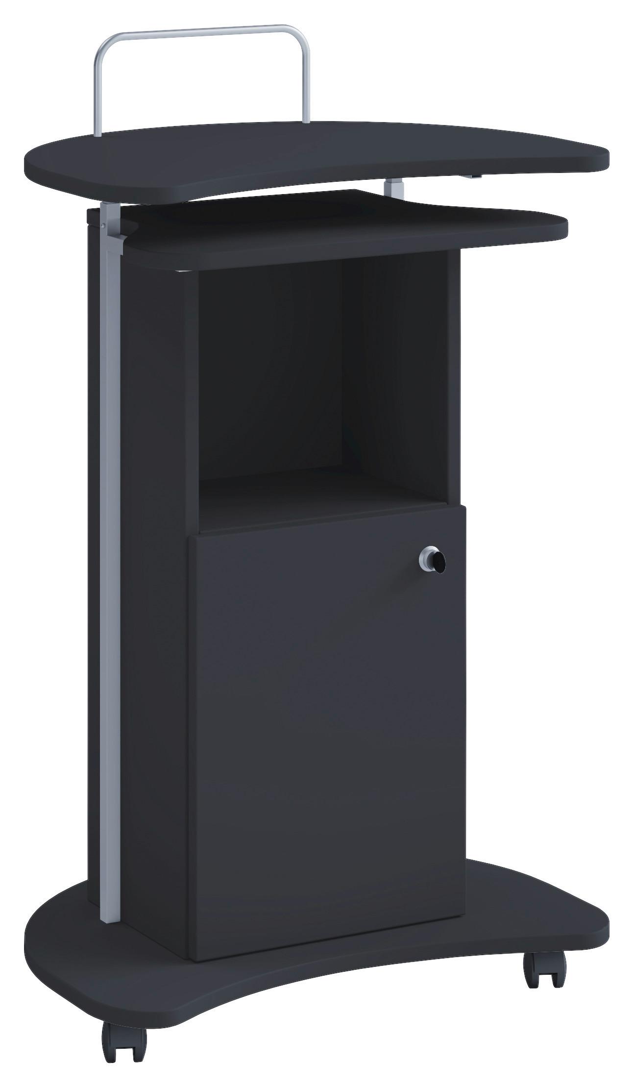 Stoječi Pult Komil, Črna - črna, Basics, leseni material (56/41/93cm) - MID.YOU