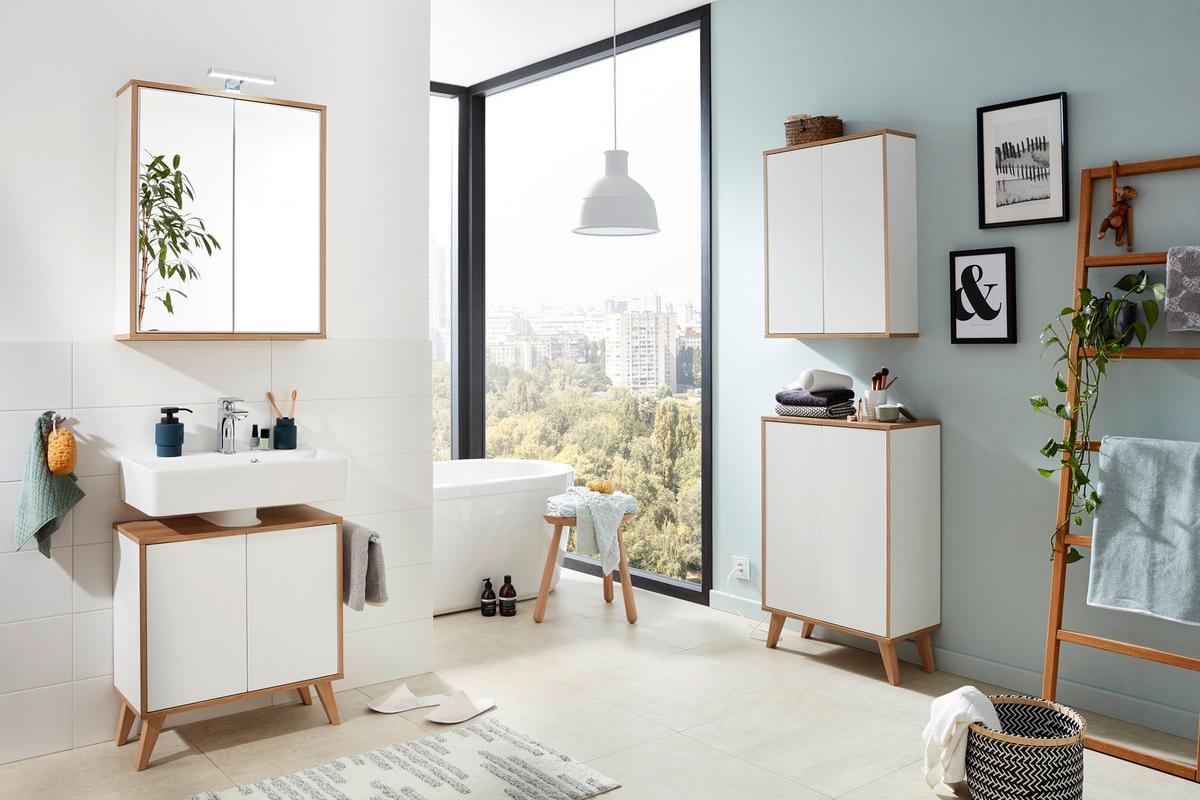 Fußset "Finn" , eiche, 4-teilig - Eichefarben, MODERN, Holz - MID.YOU