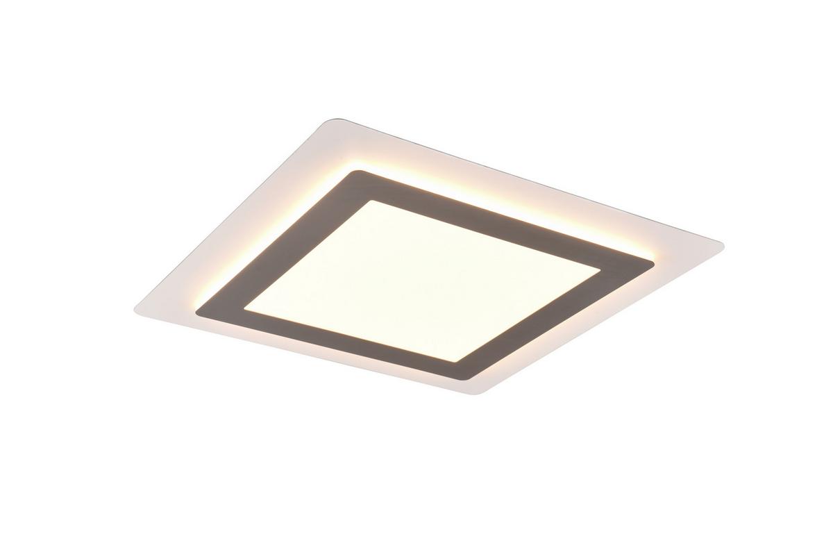 LED-Deckenfarbe Morgan in Weiß/Nickel max. 46 Watt - Weiß/Nickelfarben, Design, Metall (45/45/4,2cm) - Trio Leuchten