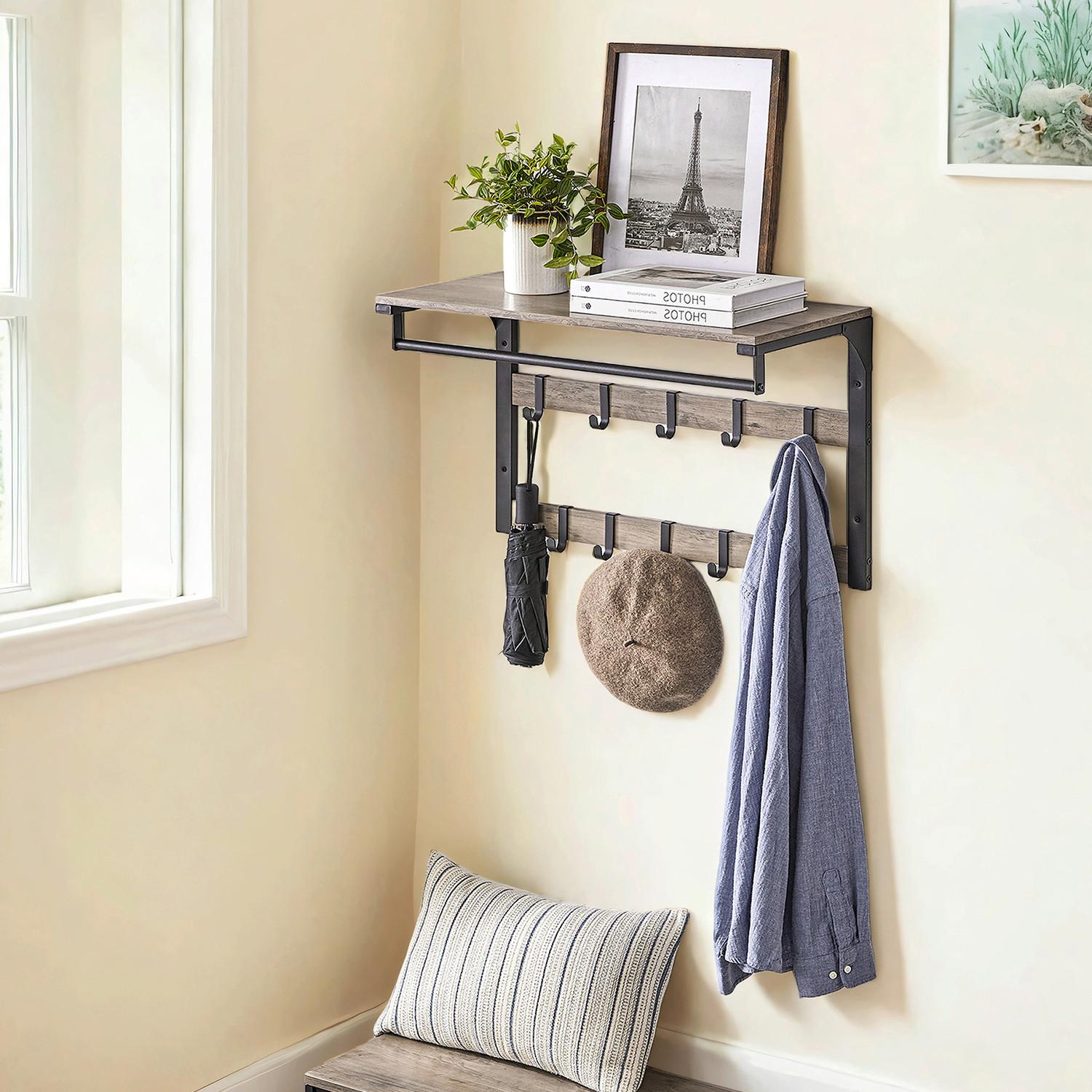 WANDGARDEROBE COAT RACK - Greige/Schwarz, MODERN, Holzwerkstoff/Metall (65/42/30cm) - MID.YOU