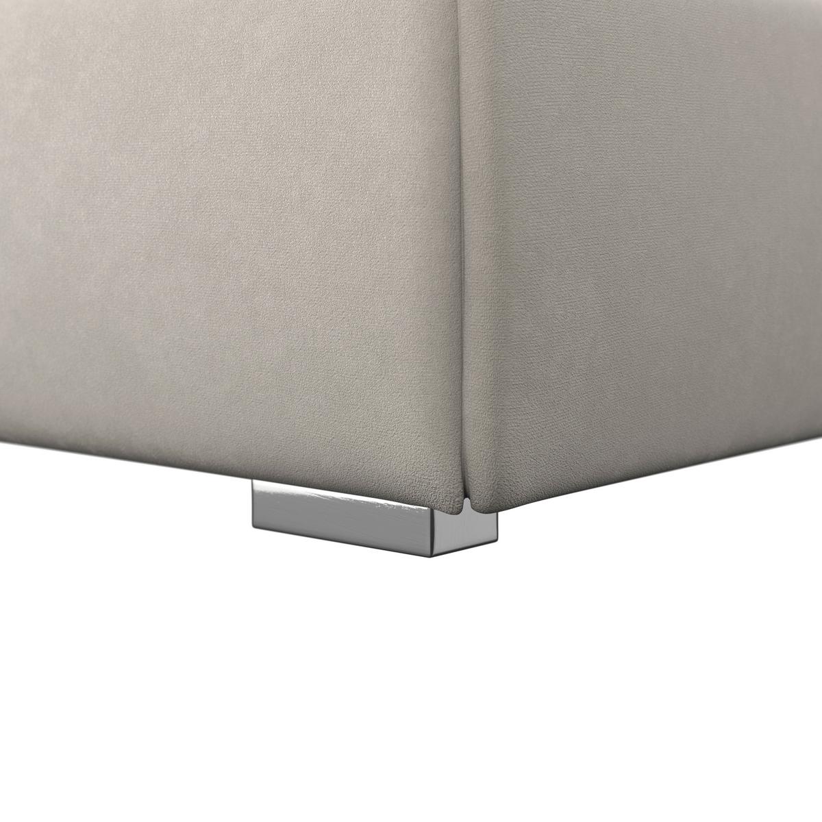Polsterbett Sophie ca. 180x200 cm Hellgrau - Hellbraun/Silberfarben, Modern, Holz/Textil (180/200cm) - Bessagi Home