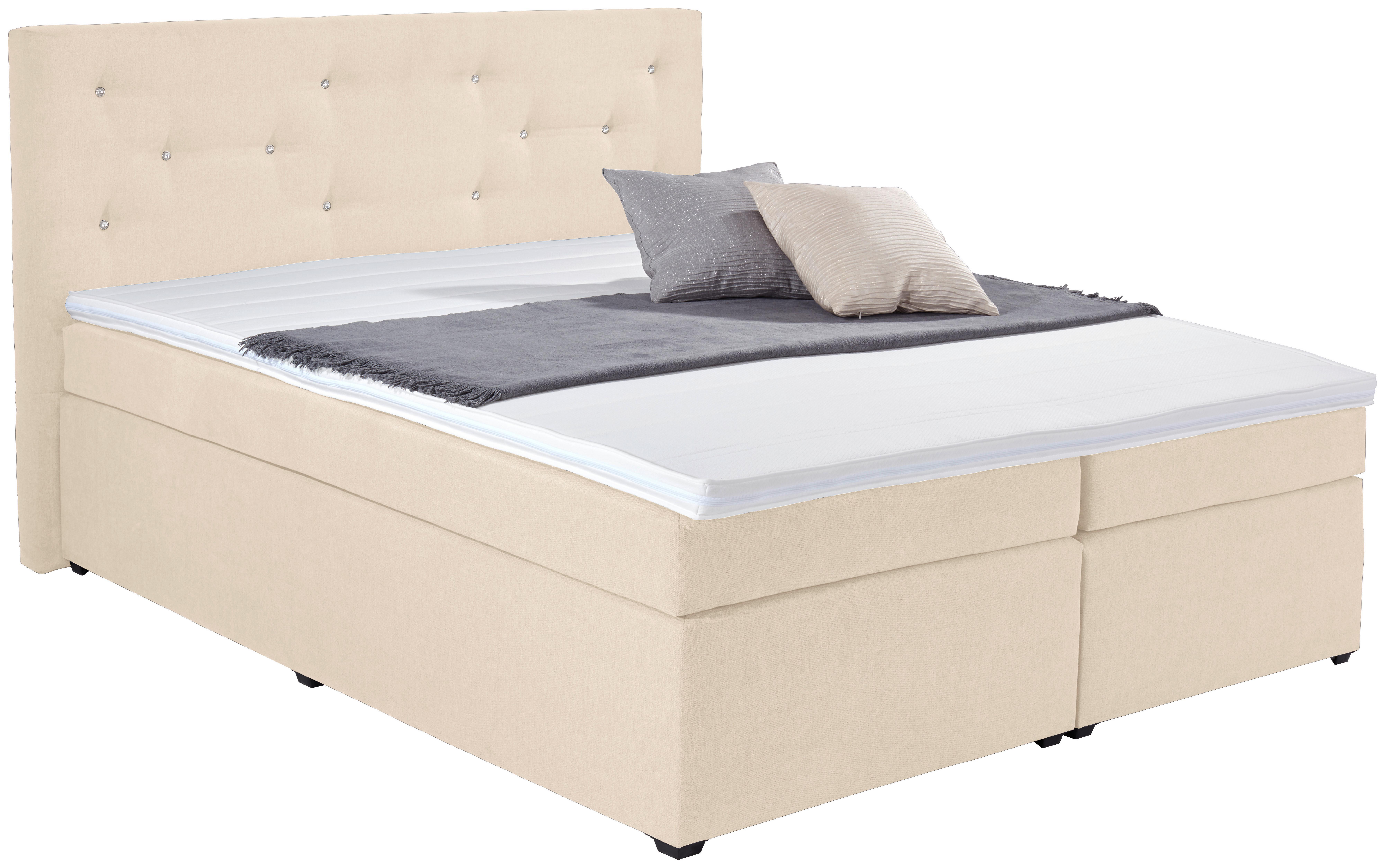 Boxspring Krevet Luminosa - bež/crna, Moderno, tekstil/plastika (180/200cm)