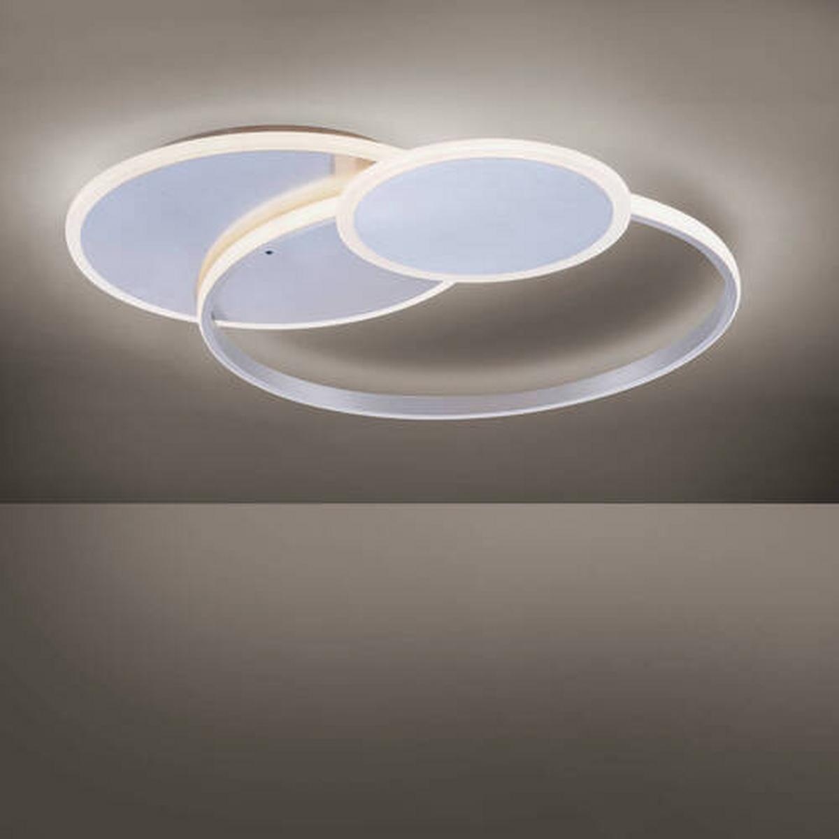 LED-Deckenleuchte Emilio in Silberfarben max. 56 Watt - Silberfarben, Design, Kunststoff/Metall (65/55,5/7cm) - Paul Neuhaus