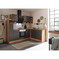 Eckküche Hilde ohne Geräte ca. 250x172 cm Grau, Wildeiche - Wildeiche/Grau, Basics, Holzwerkstoff/Metall (250/172cm) - Respekta