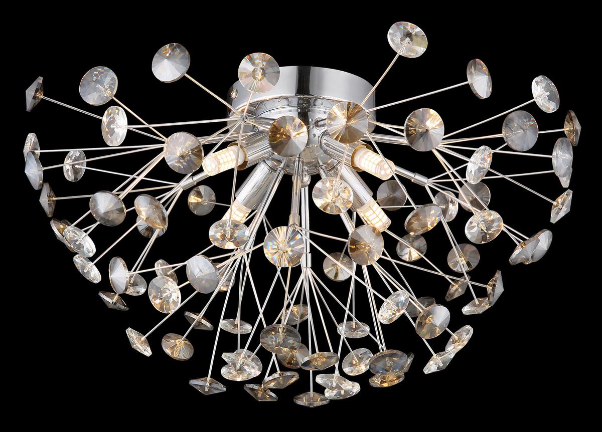 KRISTALL-DECKENLEUCHTE 64135DC KATRINA - Klar/Chromfarben, Konventionell, Glas/Metall (45/25cm) - Globo