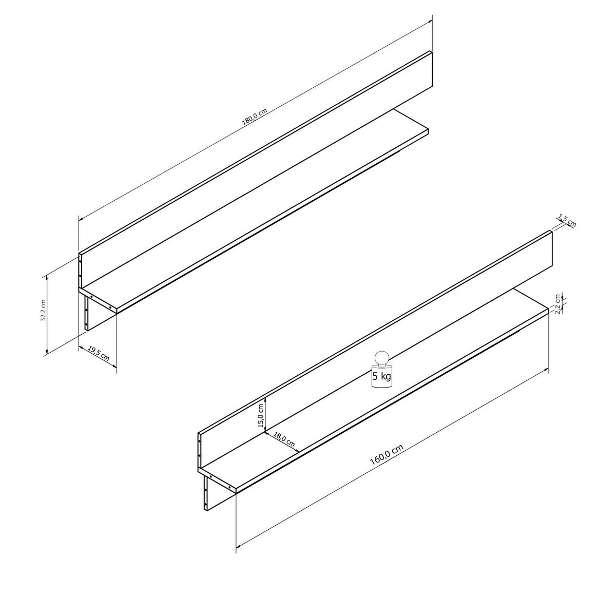 MEBLOŚCIANKA DO SALONU TRENDY - biały wysoki połysk/kolor srebrny, Modern, materiał drewnopochodny/tworzywo sztuczne (300/194/54cm) - Livetastic