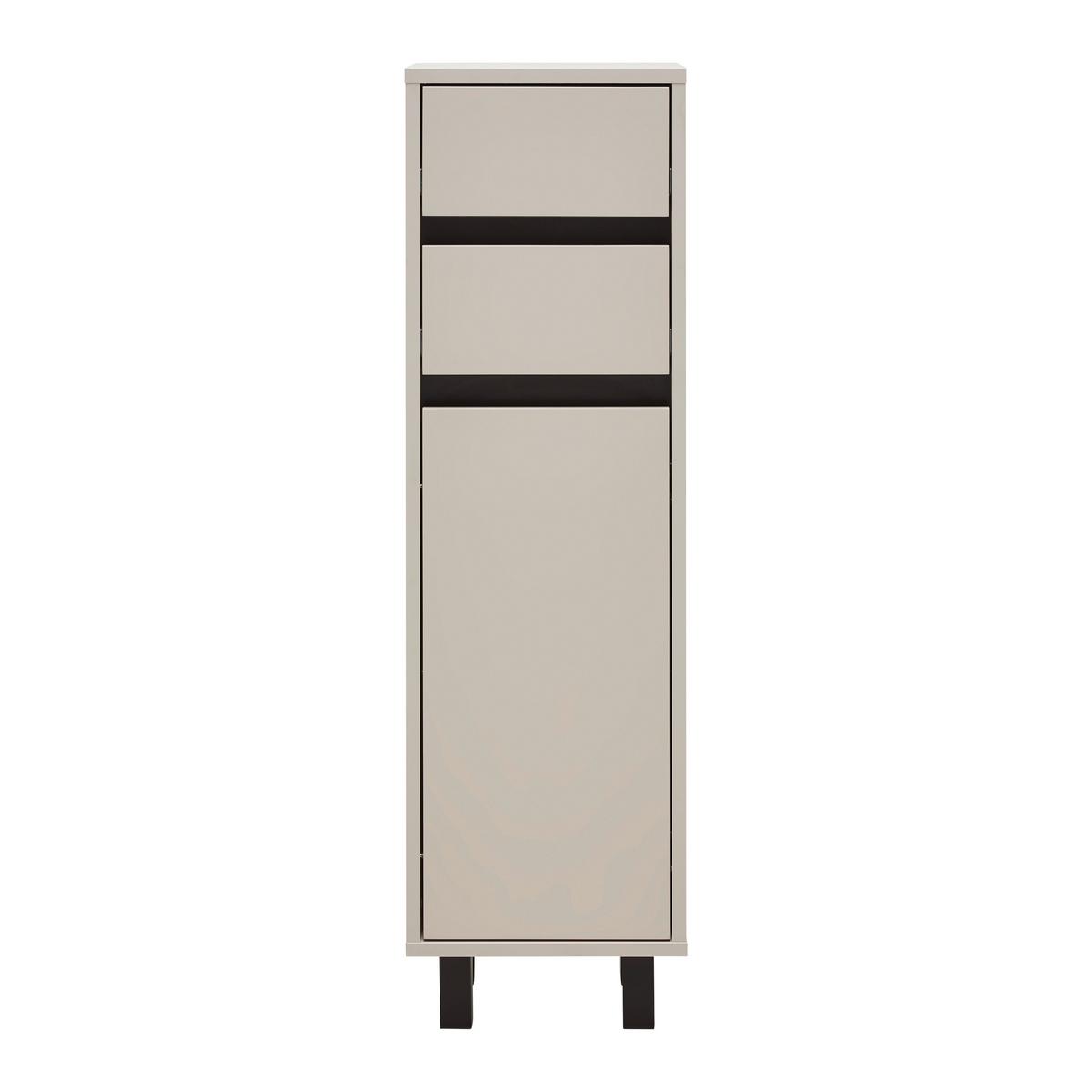 Seitenschrank Sophia Kaschmirfarben - Kaschmir/Schwarz, MODERN, Holzwerkstoff (35/120/33cm) - Mömax