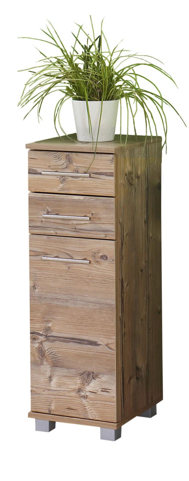 Spodnja Omarica Isola, Barva Smreke - barve nerjavečega jekla/srebrne barve, Konvencionalno, kovina/leseni material (30,5/89/33cm) - Stylife