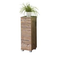 Spodnja Omarica Isola, Barva Smreke - barve nerjavečega jekla/srebrne barve, Konvencionalno, kovina/leseni material (30,5/89/33cm) - Stylife