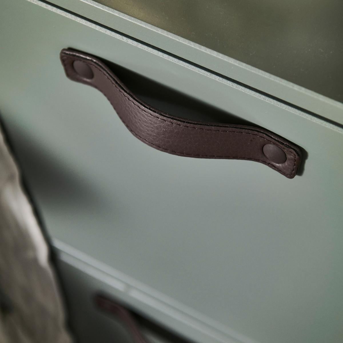 Kleiderschrank Stage Dunkelgrün - Braun/Grün, Design, Leder/Holz (103/185/40cm) - Livetastic