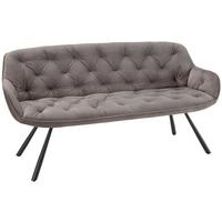 Klupa Eileen - siva/crna, Moderno, metal/tekstil (171/88/65cm) - Premium Living
