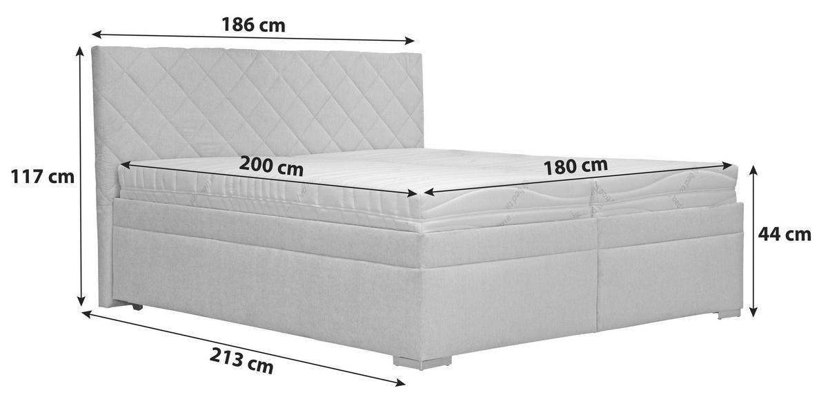 Tapecirani Krevet Klara - siva/tamno siva, Moderno, drvo/tekstil (180/200cm)