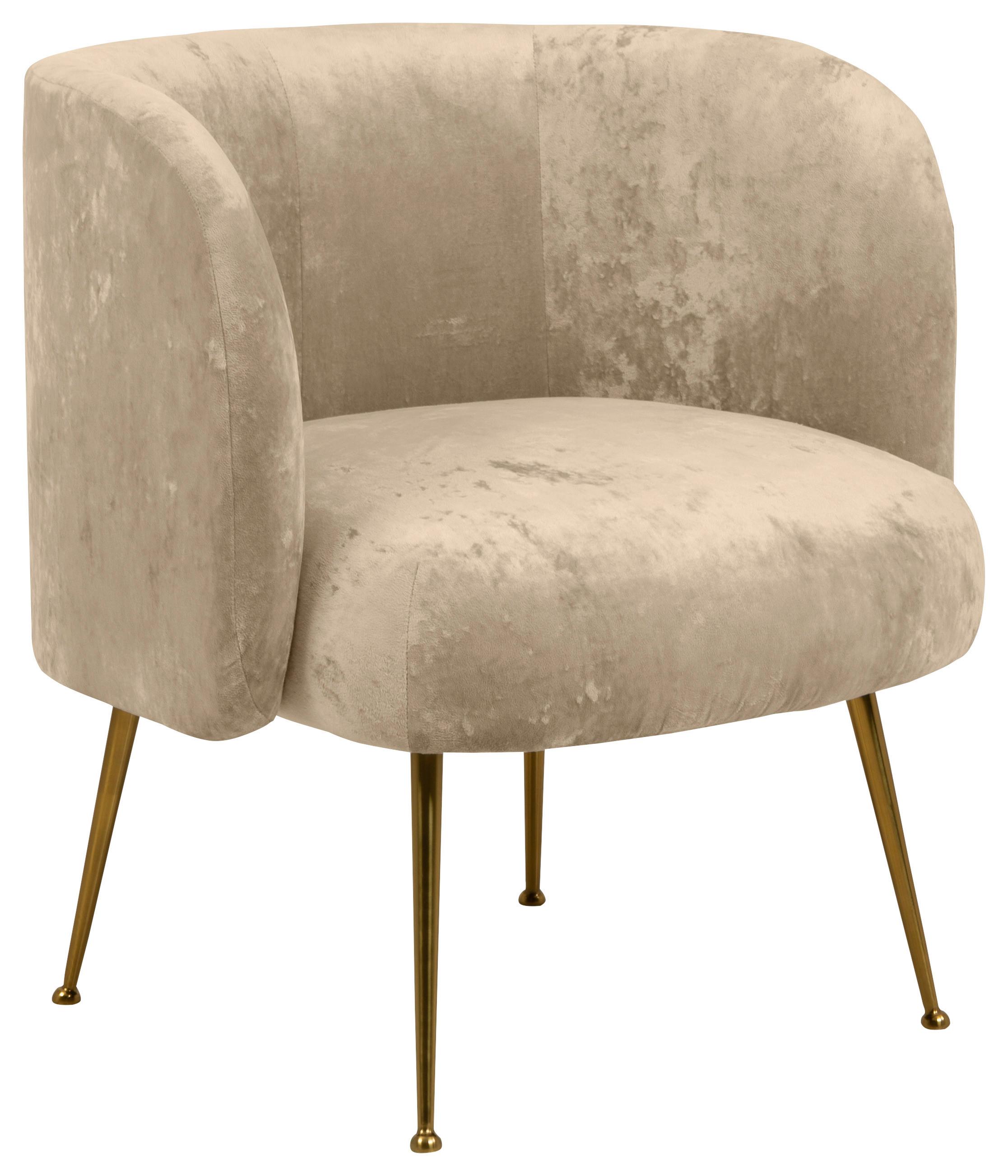 Fotelja Cloe - zlatna/bež, Konvencionalno, tekstil (74/77/70cm) - MID.YOU