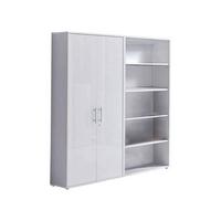 Aktenschrank Office Edition Sw Set 1 hoch Weiß - Weiß, MODERN, Holzwerkstoff (168,8/185,6/33cm) - MID.YOU