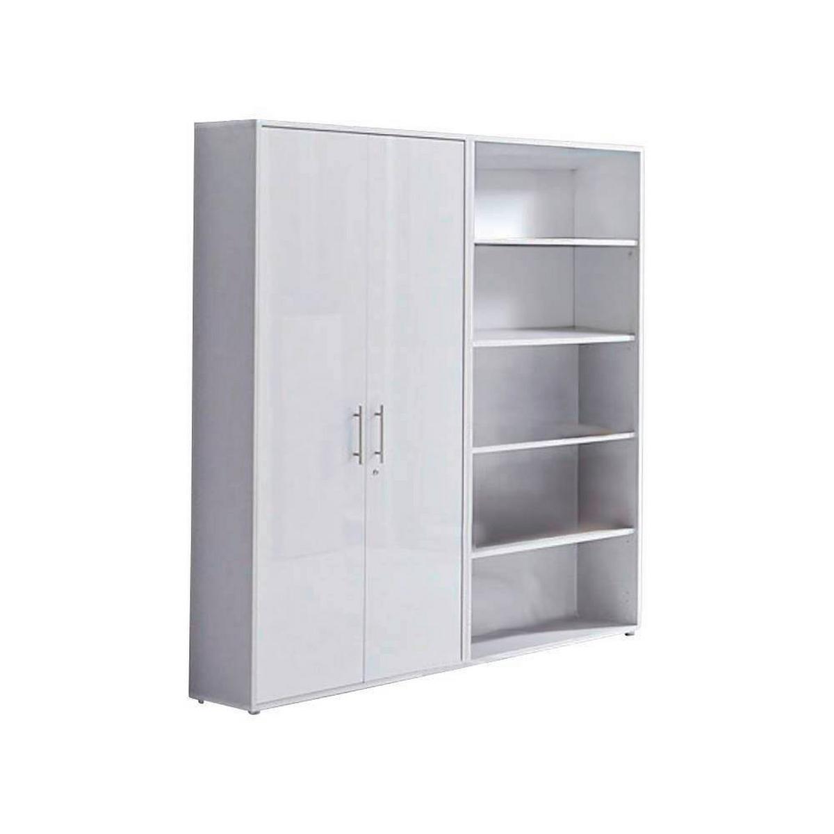 Aktenschrank Office Edition Sw Set 1 hoch Weiß - Weiß, MODERN, Holzwerkstoff (168,8/185,6/33cm) - MID.YOU