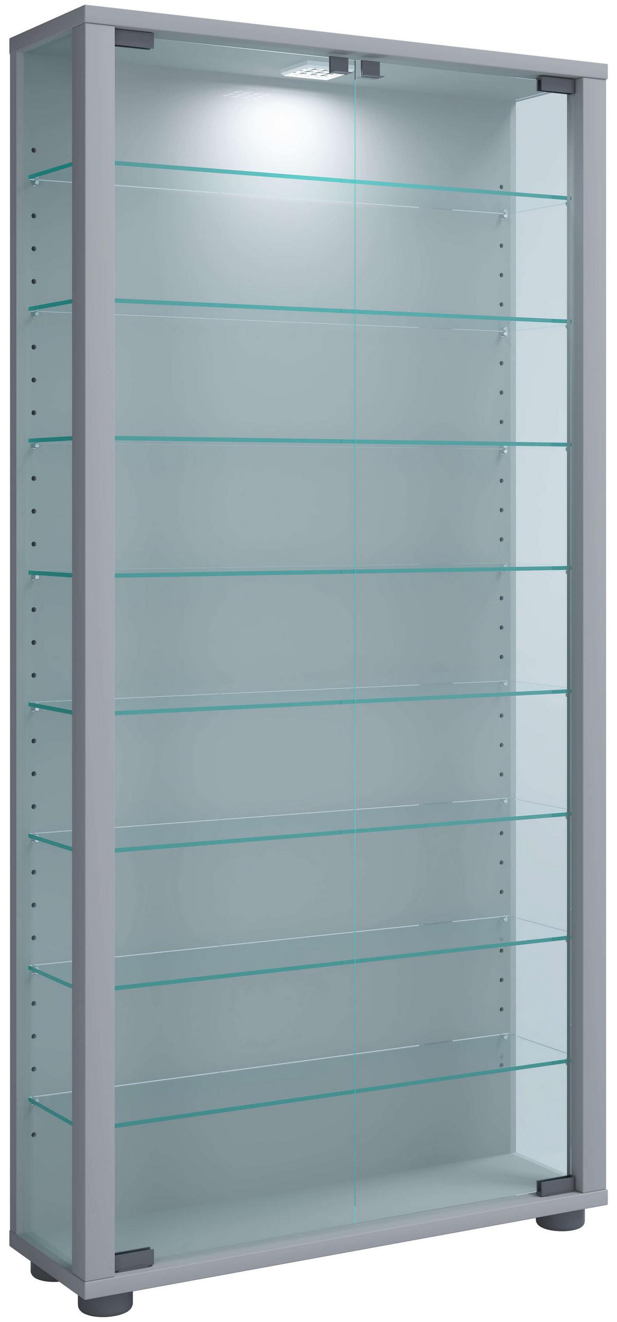 Vitrin Lumo Maxi - fekete/ezüstszínű, Design, műanyag/faalapú anyag (59/114/18cm) - MID.YOU