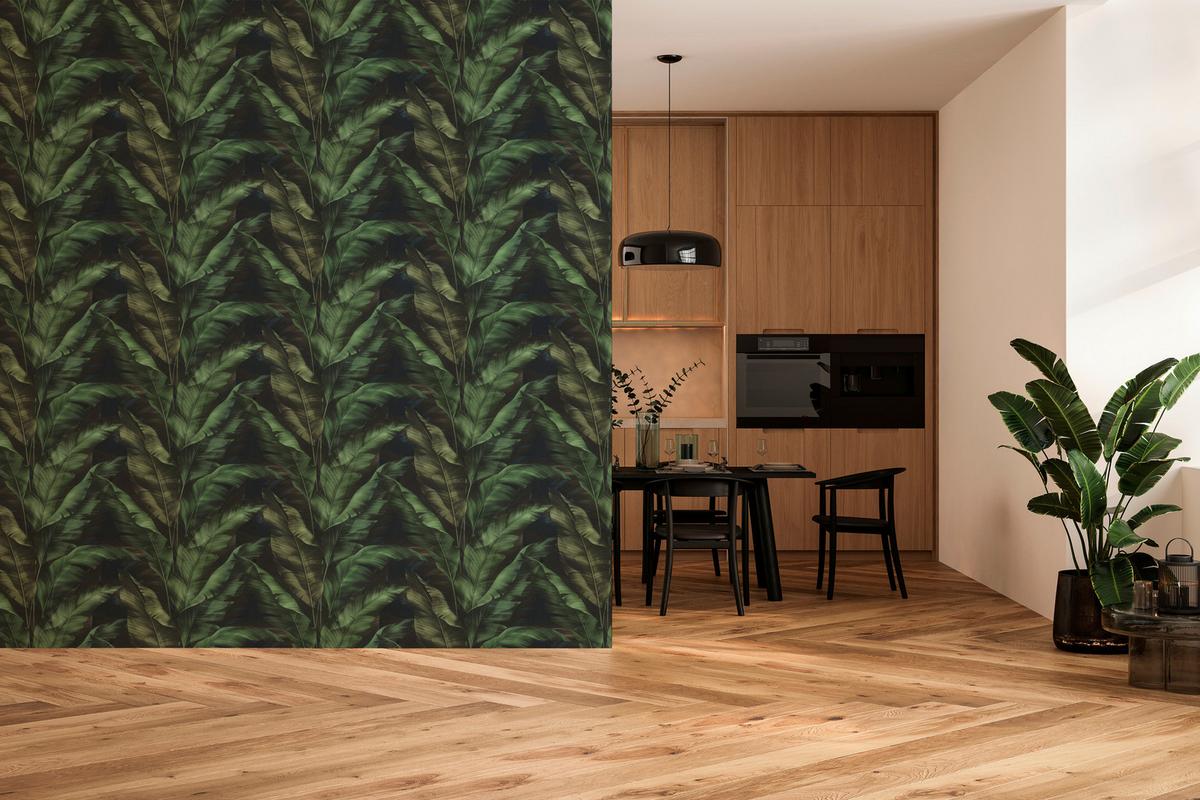 Tapete Rio Dunkelgrün - Dunkelgrün, Natur, Textil (600/53cm) - Tesa