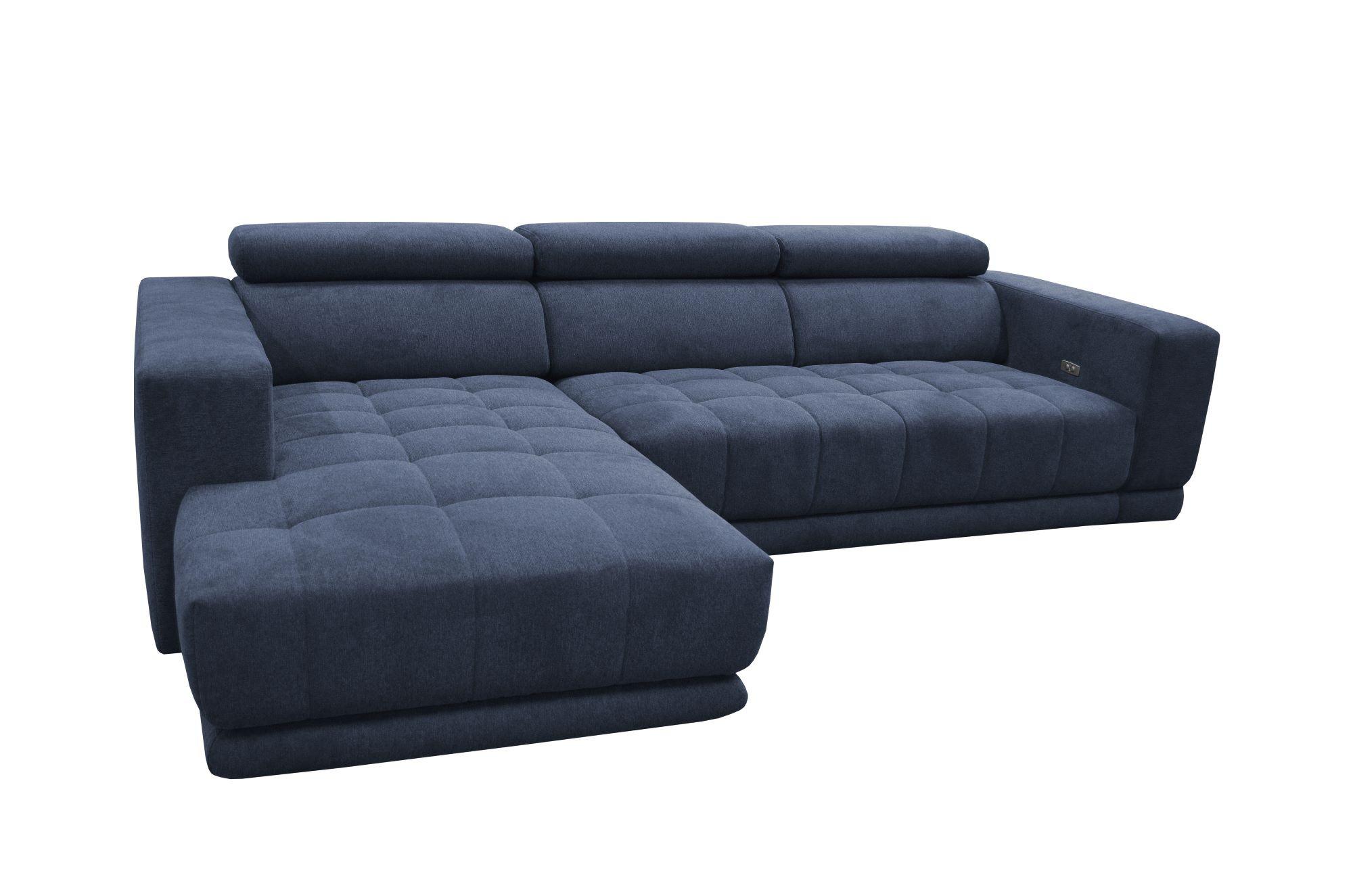 Kutna Garnitura Portland - plava/crna, Konvencionalno, tekstil/plastika (197/78-98/296cm) - Mömax