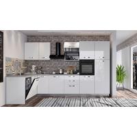Kotna Kuhinja Vania - bela/barve aluminija, Konvencionalno (185/350cm) - Mömax