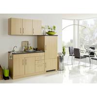 Küchenblock Toronto I m. Geräten Buche - Chromfarben/Buchefarben, MODERN, Holzwerkstoff/Metall (180cm) - Held