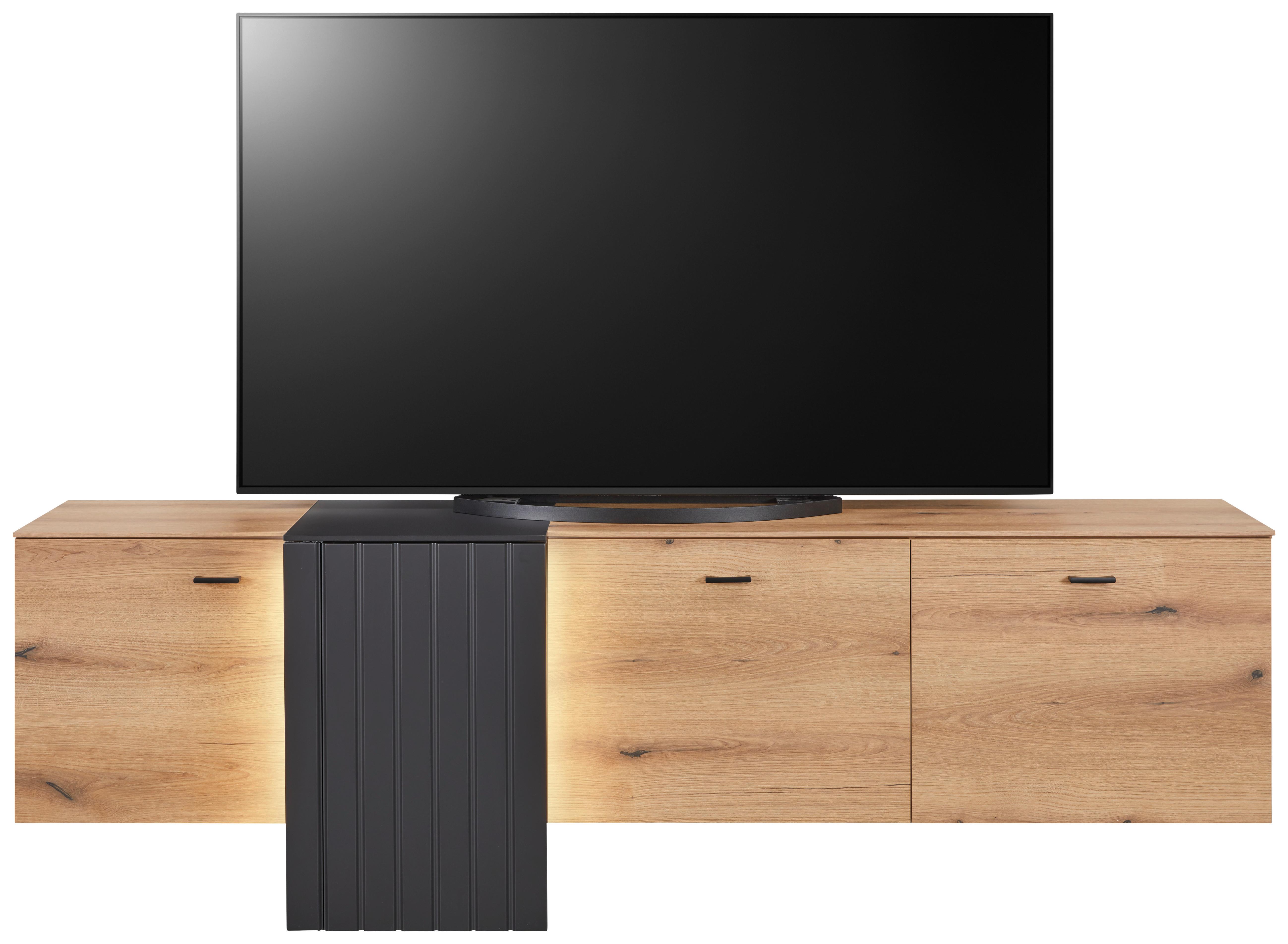 TV-Element in Eiche/Grau - Modern, Holzwerkstoff/Kunststoff (207,8/66/44,8cm) - Modern Living