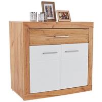 Comodă Malta - alb/culoare lemn stejar, Modern, material pe bază de lemn (96,4/86/39,9cm) - Modern Living