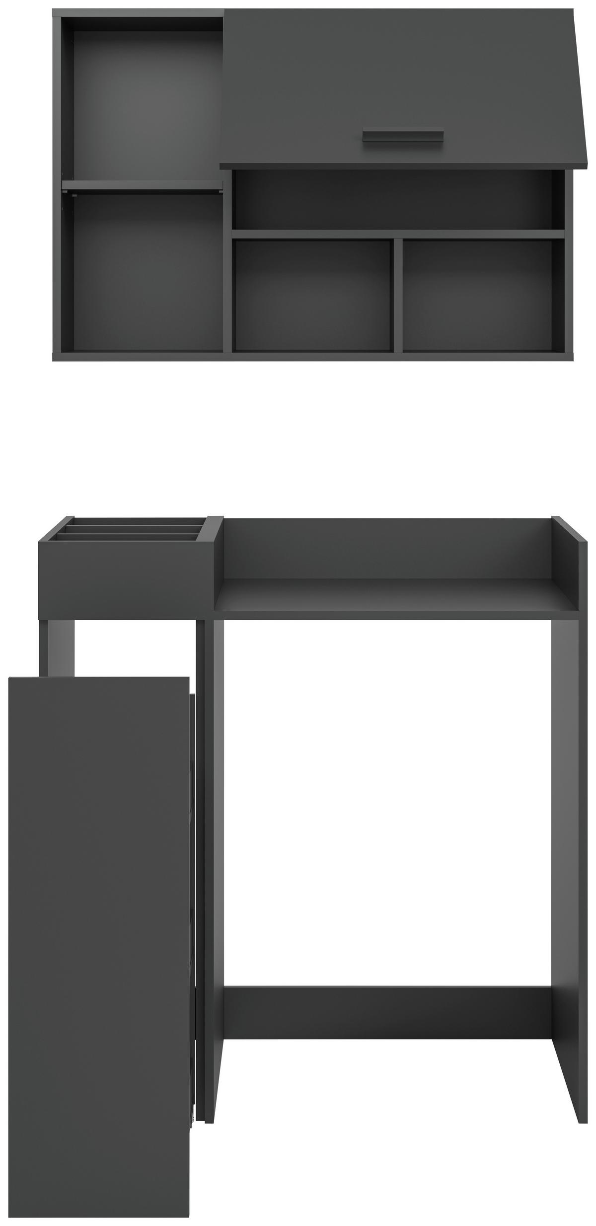 Waschmaschinenschrank Free Anthrazit - Anthrazit/Schwarz, Basics, Holzwerkstoff/Kunststoff (95/195/60cm) - MID.YOU