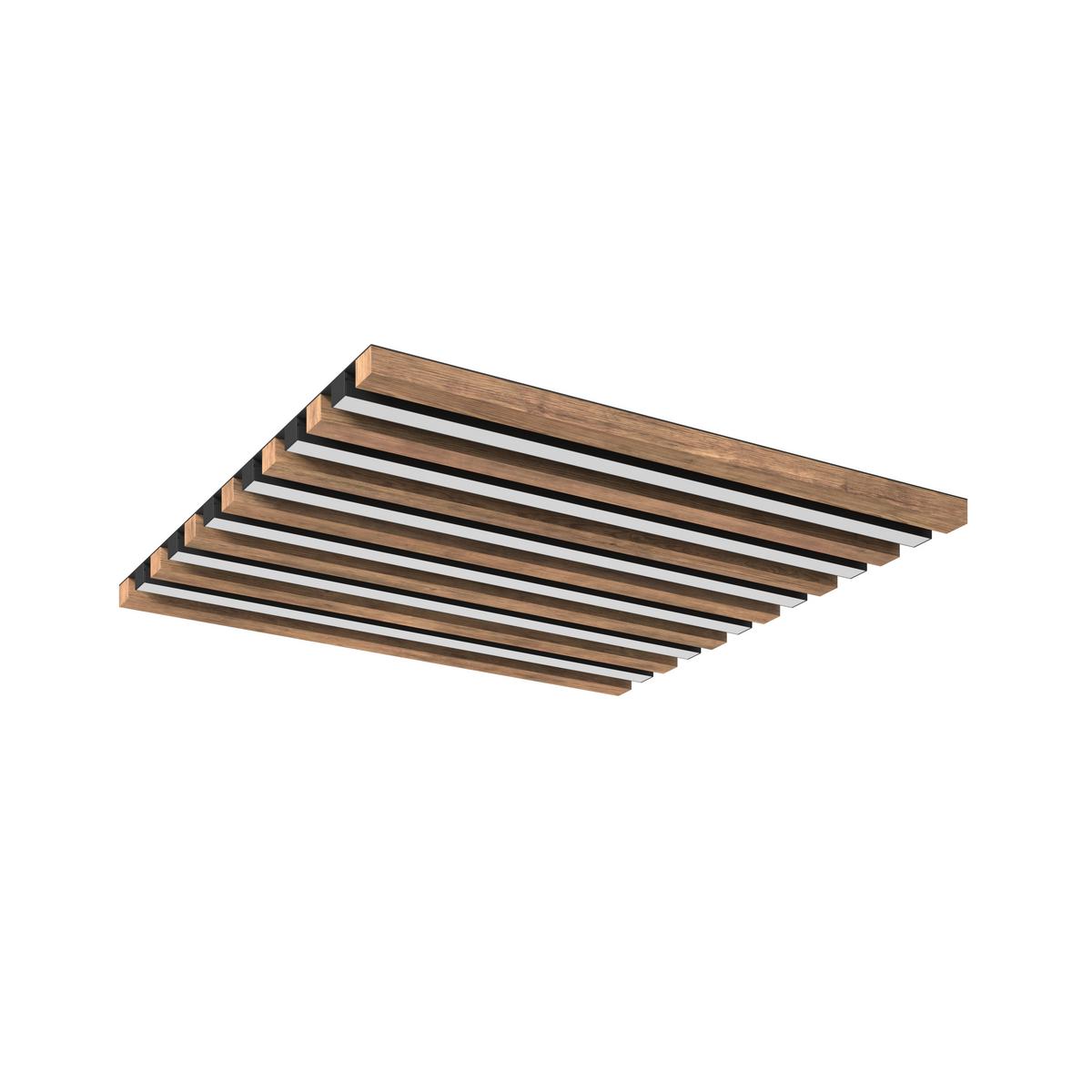 LED-DECKENLEUCHTE 67347D2 HAYDEN - Weiss/Dunkelbraun, Natur, Holzwerkstoff/Kunststoff (45/45/5cm) - Globo