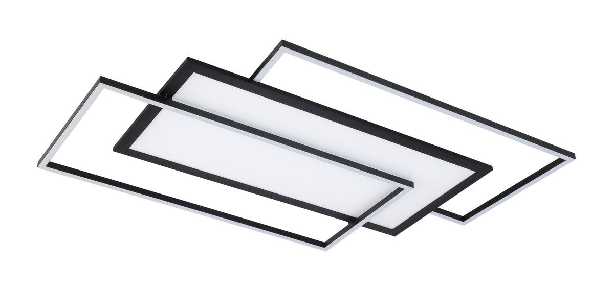 LAMPA SUFITOWA LED ALONZO - czarny, Modern, tworzywo sztuczne/metal (80/50/6,5cm) - Bessagi Home