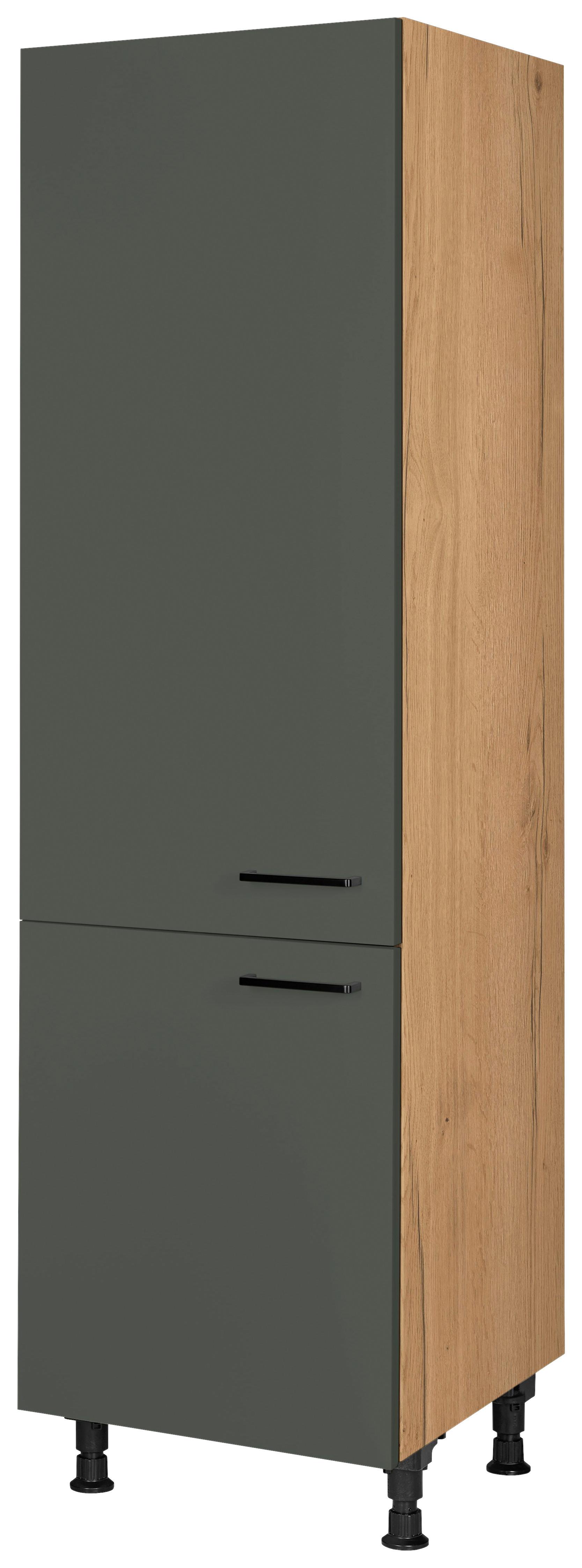 Geräteumbauschrank Easytouch Grün - Eichefarben/Schwarz, MODERN, Holzwerkstoff/Metall (60/216,6/58cm) - Nobilia