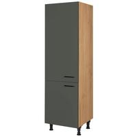 Geräteumbauschrank Easytouch Grün - Eichefarben/Schwarz, MODERN, Holzwerkstoff/Metall (60/216,6/58cm) - Nobilia