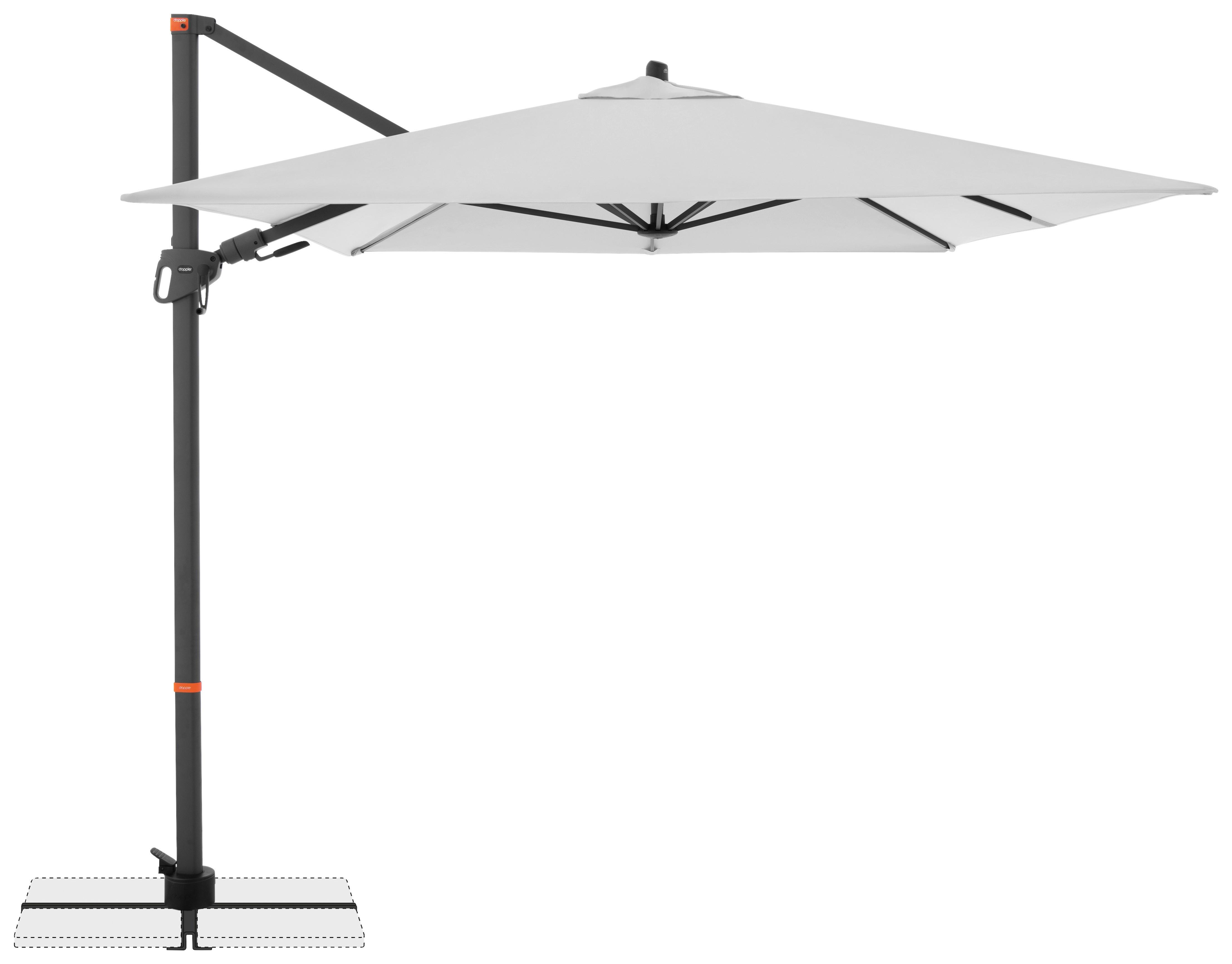 Ampelschirm Myzone Hellgrau ca. 320x240cm - Anthrazit/Hellgrau, Basics, Textil/Metall (320/240cm) - Doppler