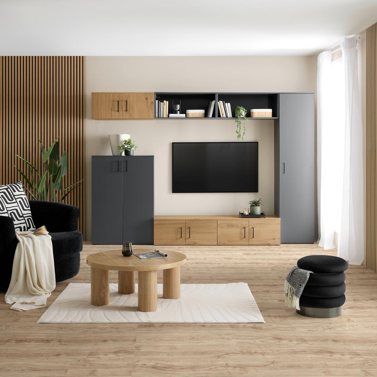 Kommode Multistauraum Graphitfarben - Anthrazit/Graphitfarben, MODERN, Holzwerkstoff/Kunststoff (80/115/40cm) - Mömax