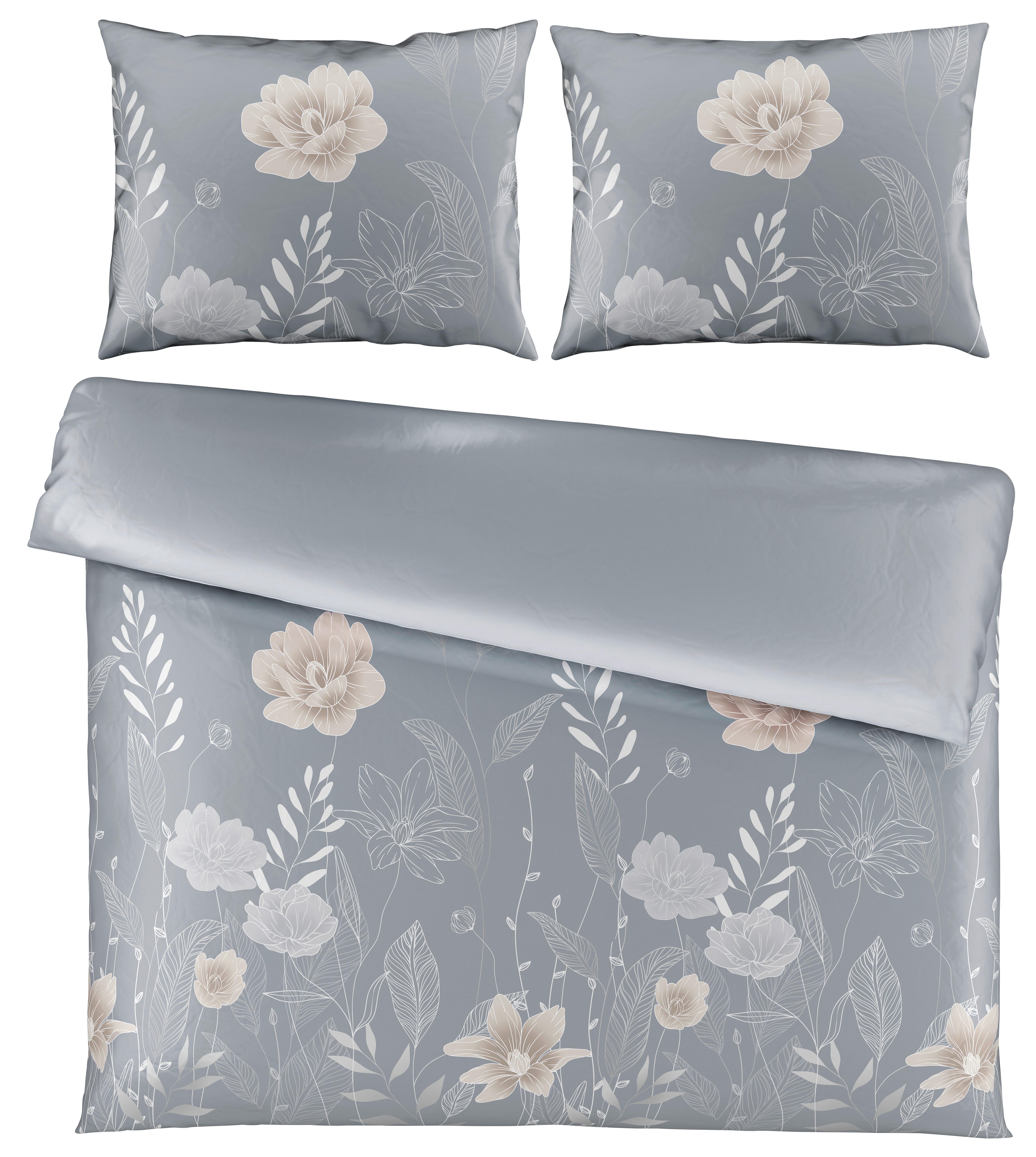 Posteljnina Nala Xxl, Siva, 2x60/80, 200/200 - siva, Romantika, tekstil (200/200cm) - Mömax