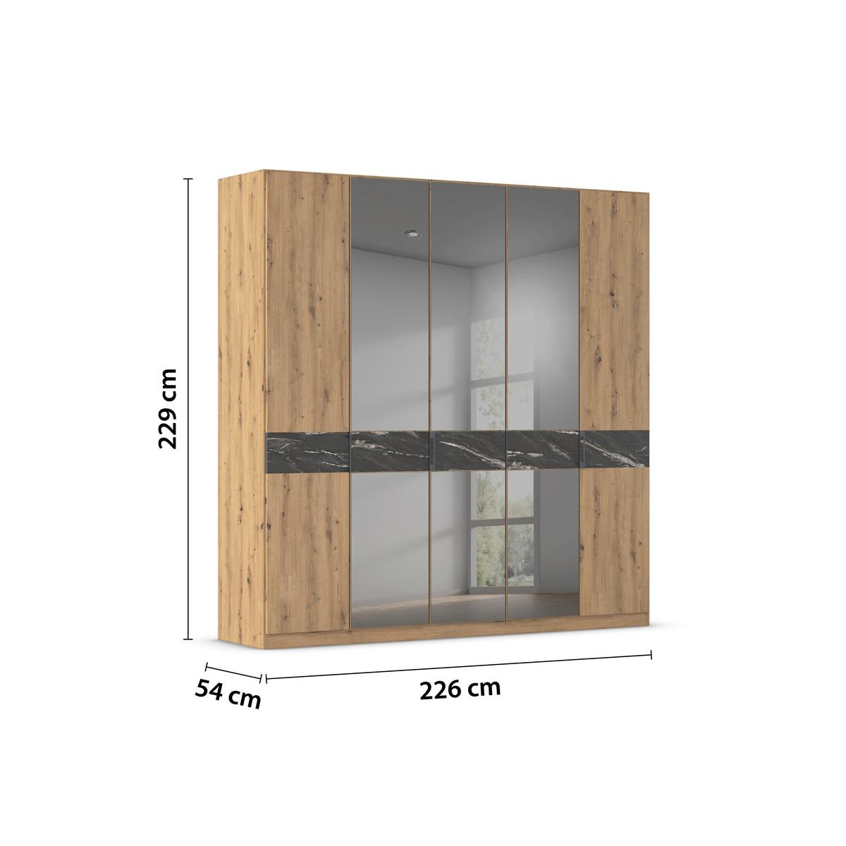 Drehtürenschrank Versity Eiche Artisan - Eiche Artisan, KONVENTIONELL, Holzwerkstoff/Metall (225/229/54cm) - Premium Living