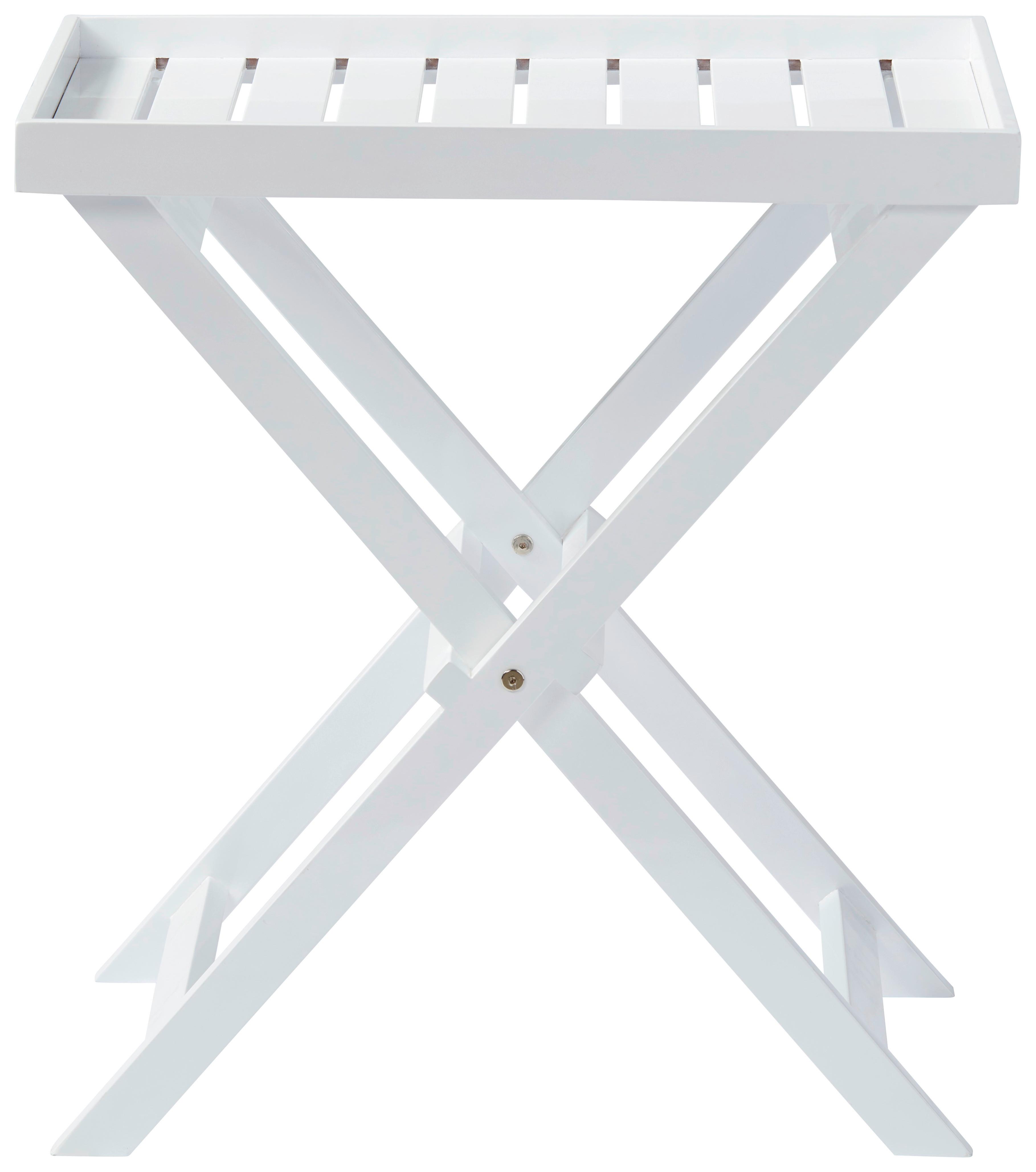 TABLETTTISCH TRAY TABLE - Weiß Hochglanz, KONVENTIONELL, Holz (60/40/65cm) - MID.YOU