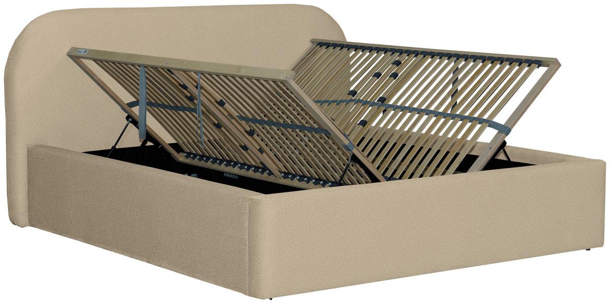 Oblazinjena Postelja - sivobež/črna, Design, tekstil/les (180/200cm) - Mömax