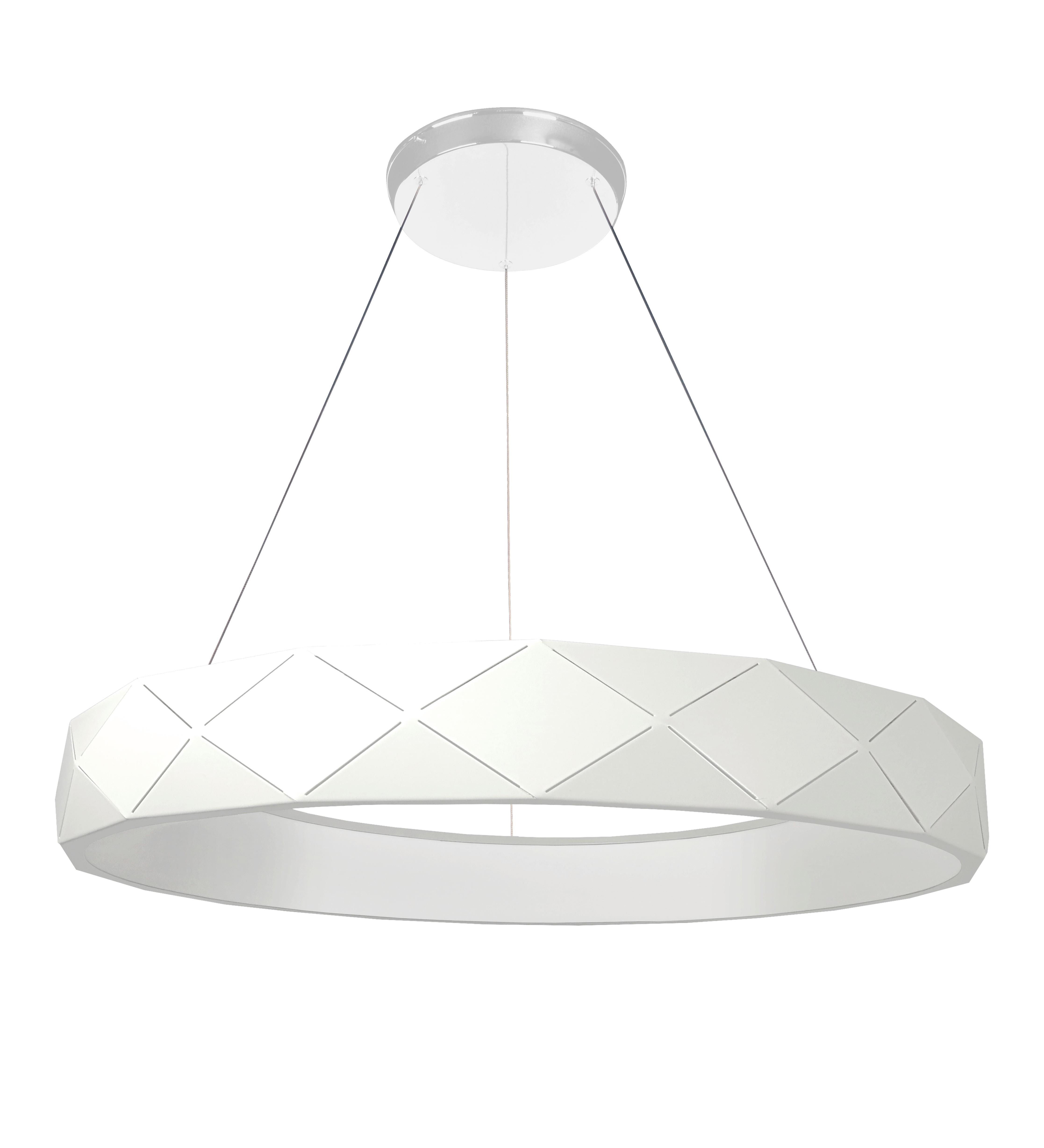 Hängeleuchte Lp-8069/1p Reus - Weiss, Design, Metall (60/100cm)